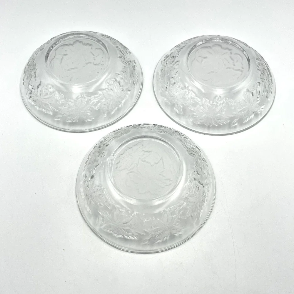 Vintage 1980s Princess House Fantasia Crystal Set Of 3 Dessert Fruit Bowls